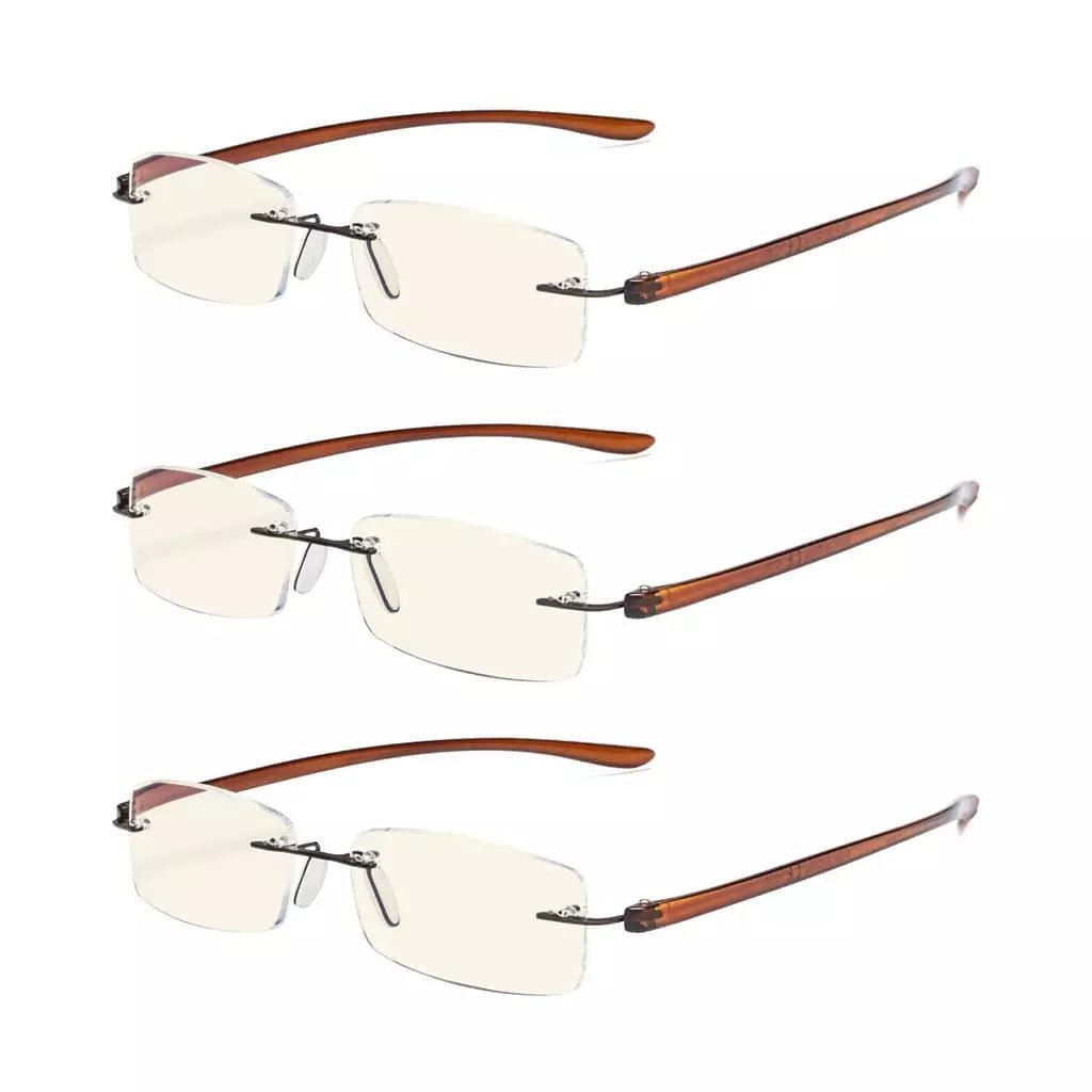 3 Pack Lightweight Blue Light Filter Reading Glasses UVCG1eyekeeper.com