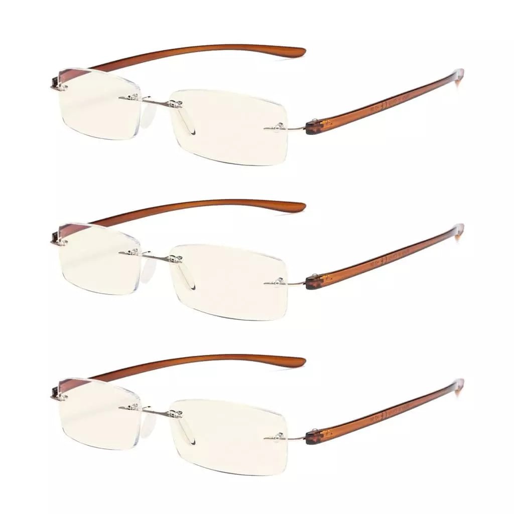 3 Pack Lightweight Blue Light Filter Reading Glasses UVCG1eyekeeper.com