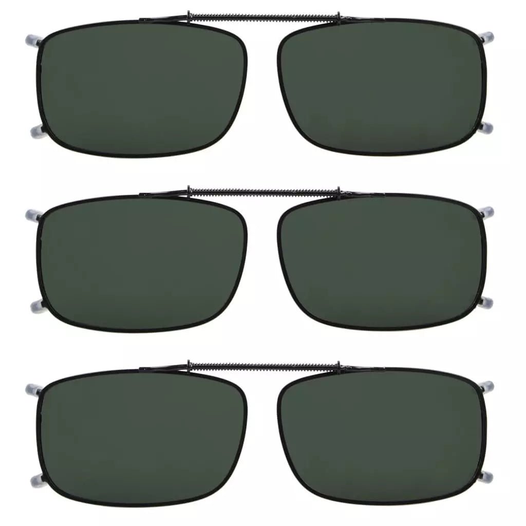 3 Pack Polarized Clip on Sunglasses with Spring Draw Bar C63 (54MMx34MM)eyekeeper.com
