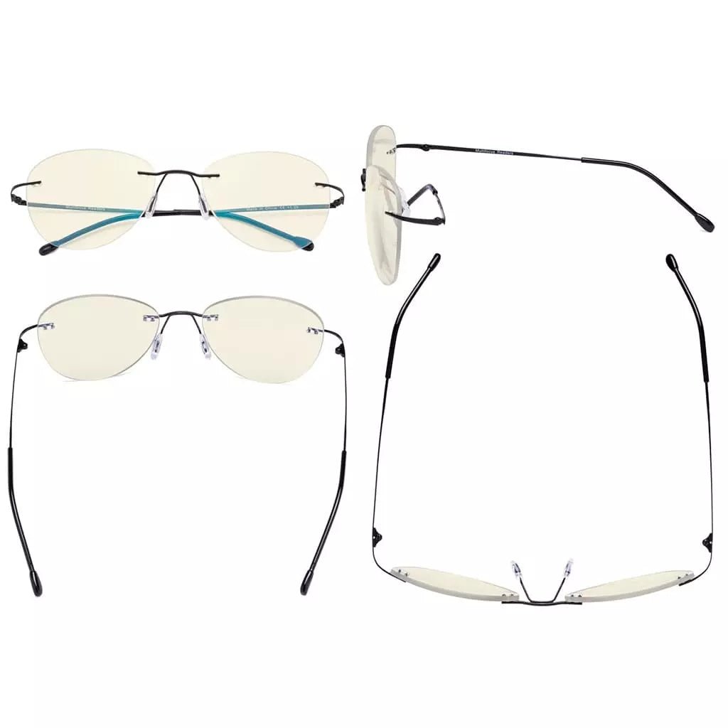 Rimless Pilot Progressive Multifocus Reading Glasses MWK9901Beyekeeper.com