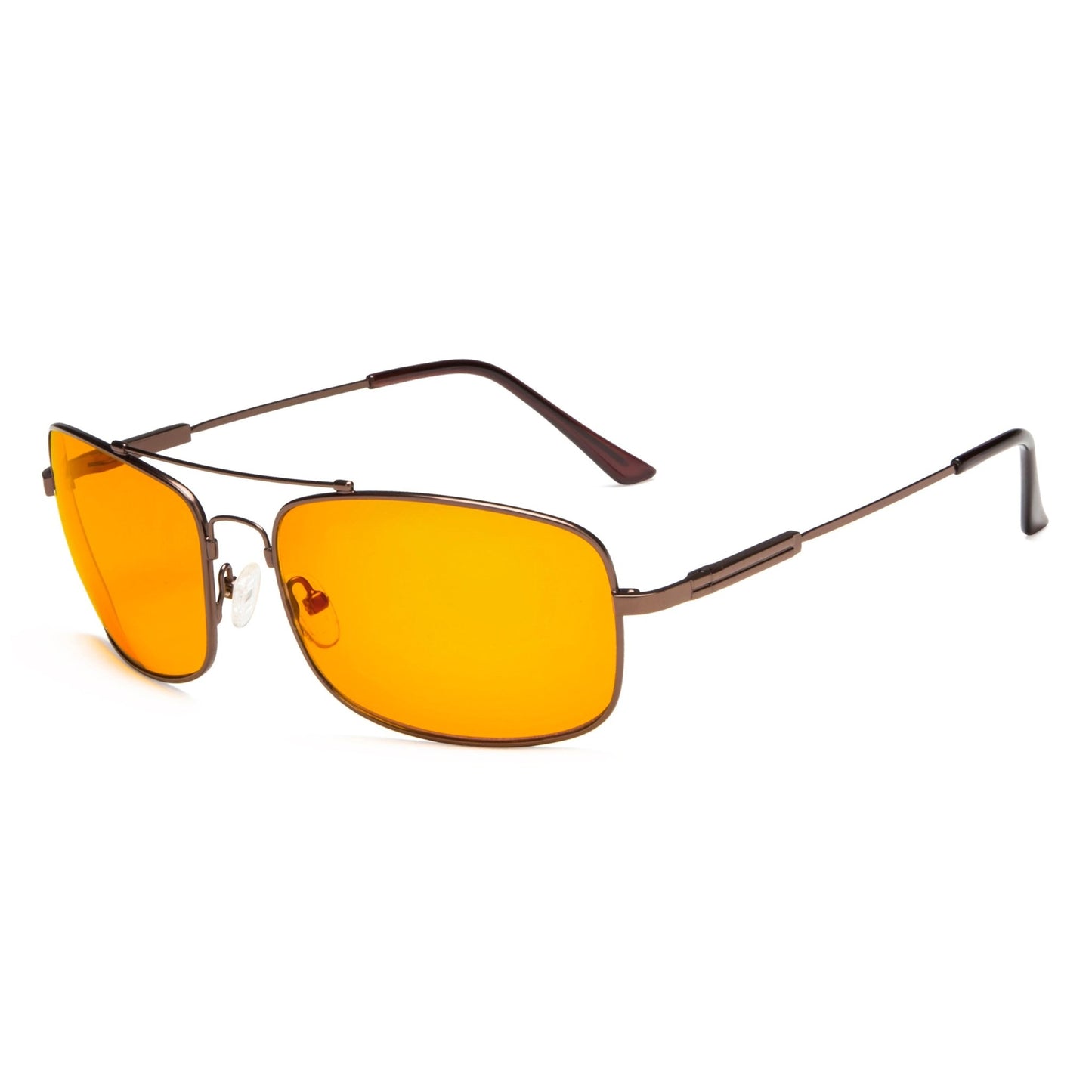 Rectangle Titanium Frame Computer Glasses Brown DS1805