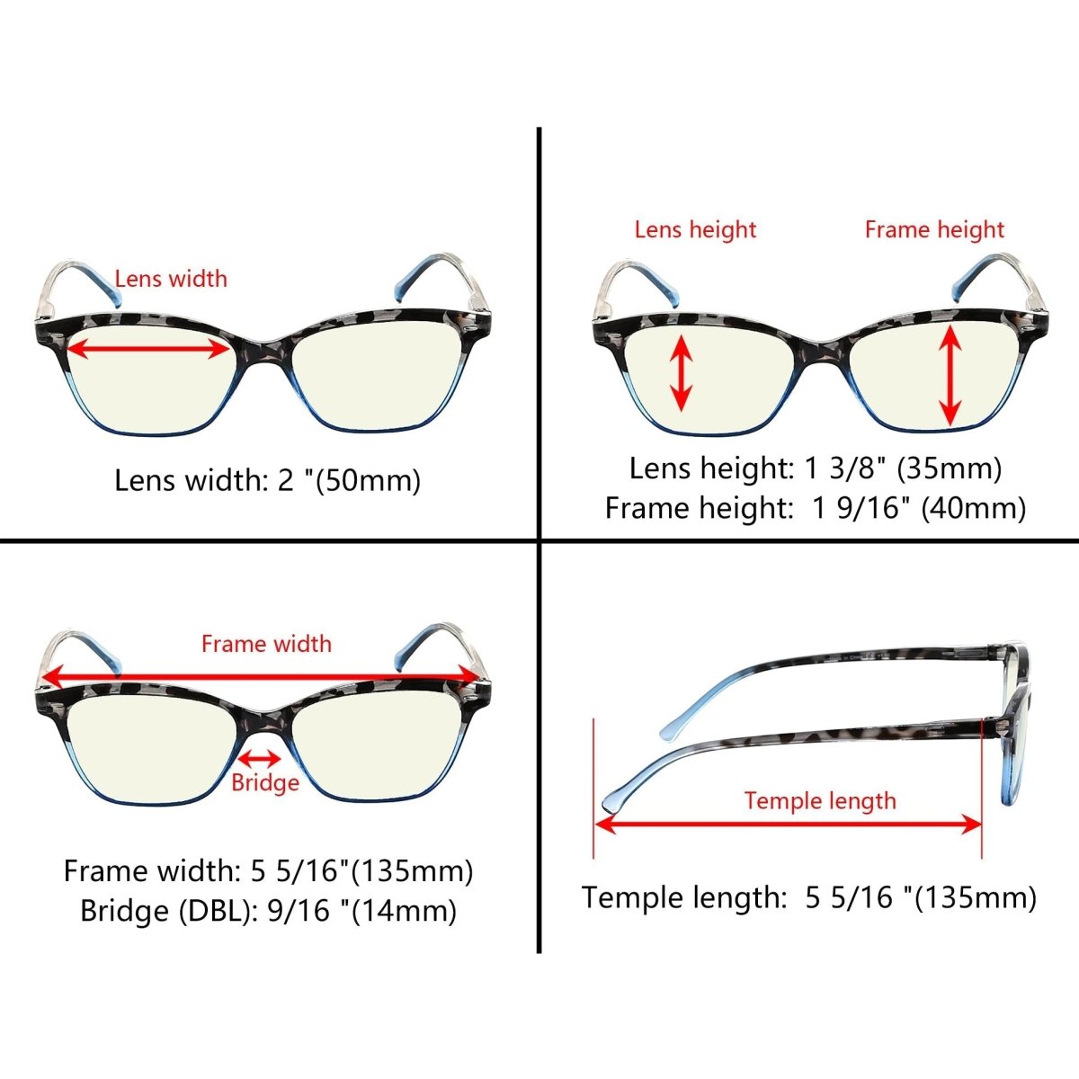 10 Pack Cat - eye Blue Light Filter Reading Glasses UVR9111eyekeeper.com