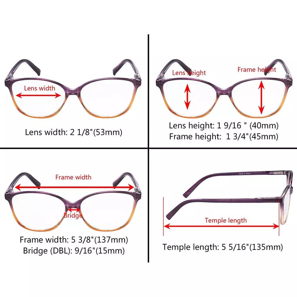 10 Pack Cat Eye Design Reading Glasses Two - tone Readers RFH2eyekeeper.com