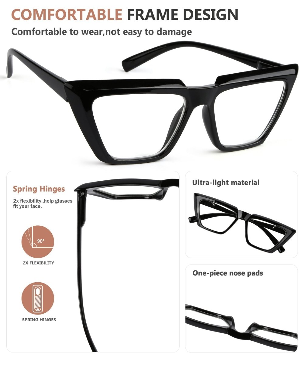 10 Pack Cat - Eye Large Reading Glasses Include 2 Reading Sunglasses R2138eyekeeper.com