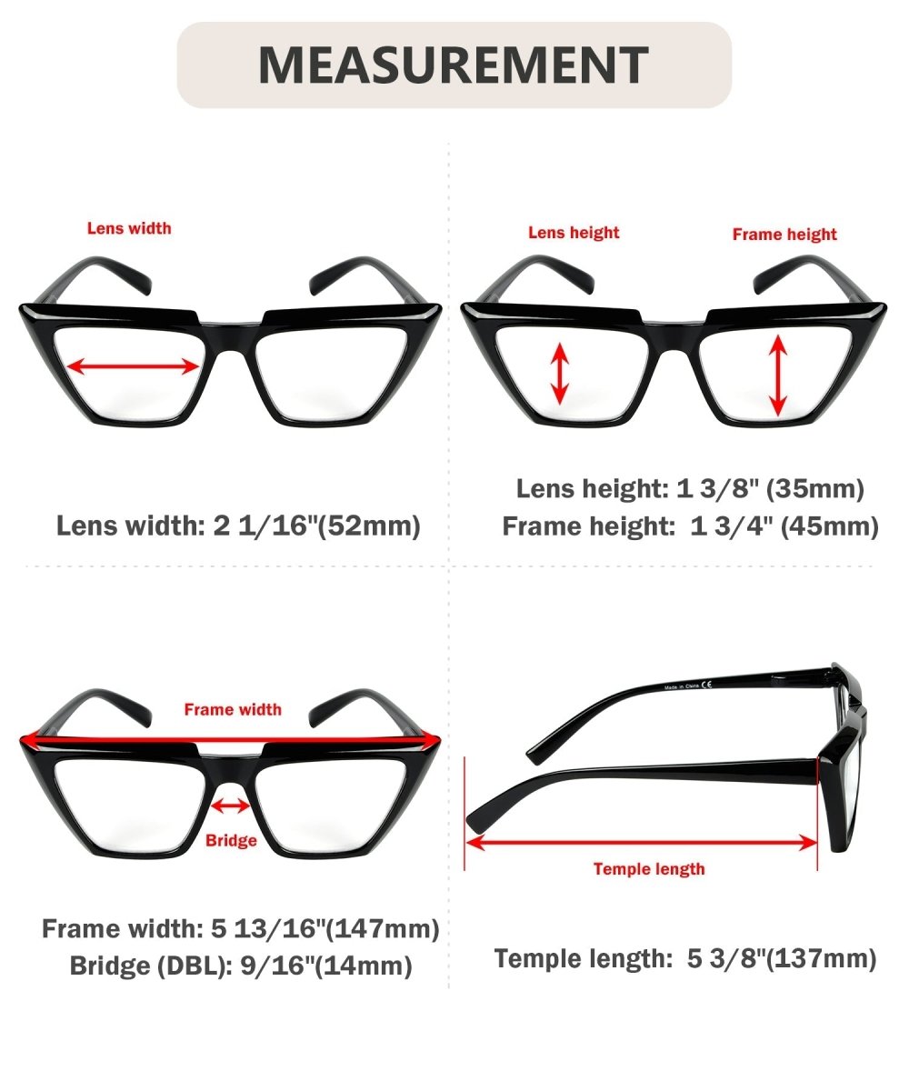 10 Pack Cat - Eye Large Reading Glasses Include 2 Reading Sunglasses R2138eyekeeper.com