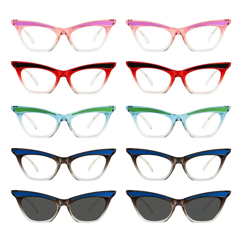 10 Pack Cat Eye Reading Glasses Cute Readers R2132eyekeeper.com