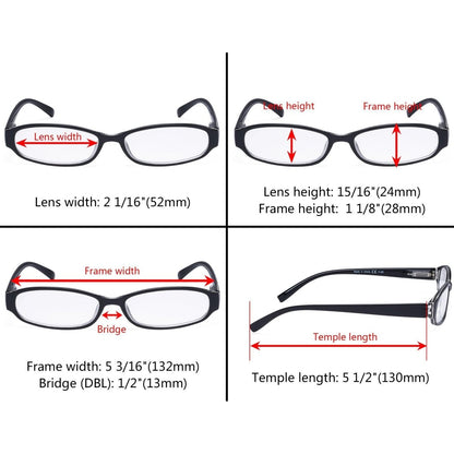 10 Pack Classic Reading Glasses Narrow Frame Small Readers R9104Keyekeeper.com