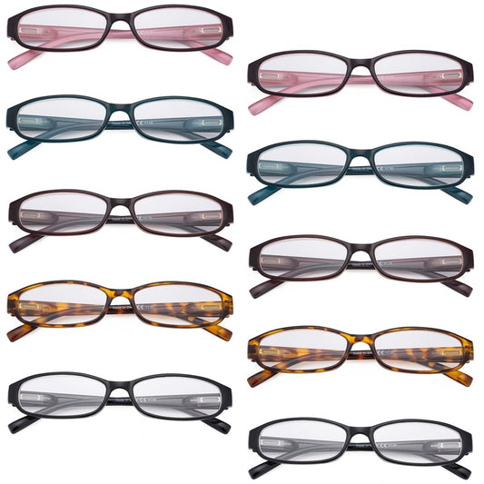 10 Pack Classic Reading Glasses Narrow Frame Small Readers R9104Keyekeeper.com