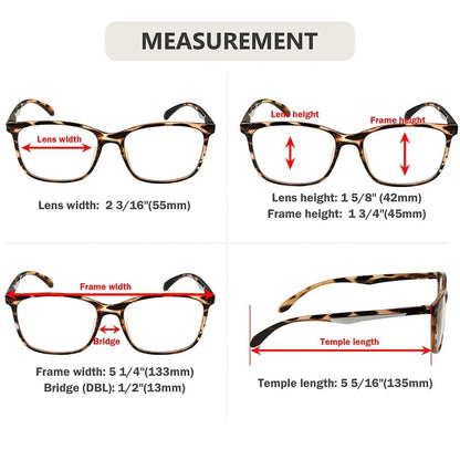 10 Pack Classic Vintage Design Rectangle Reading Glasses Readers R9113eyekeeper.com