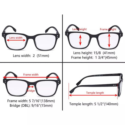 10 Pack Large Reading Glasses Square Readers RT1804eyekeeper.com