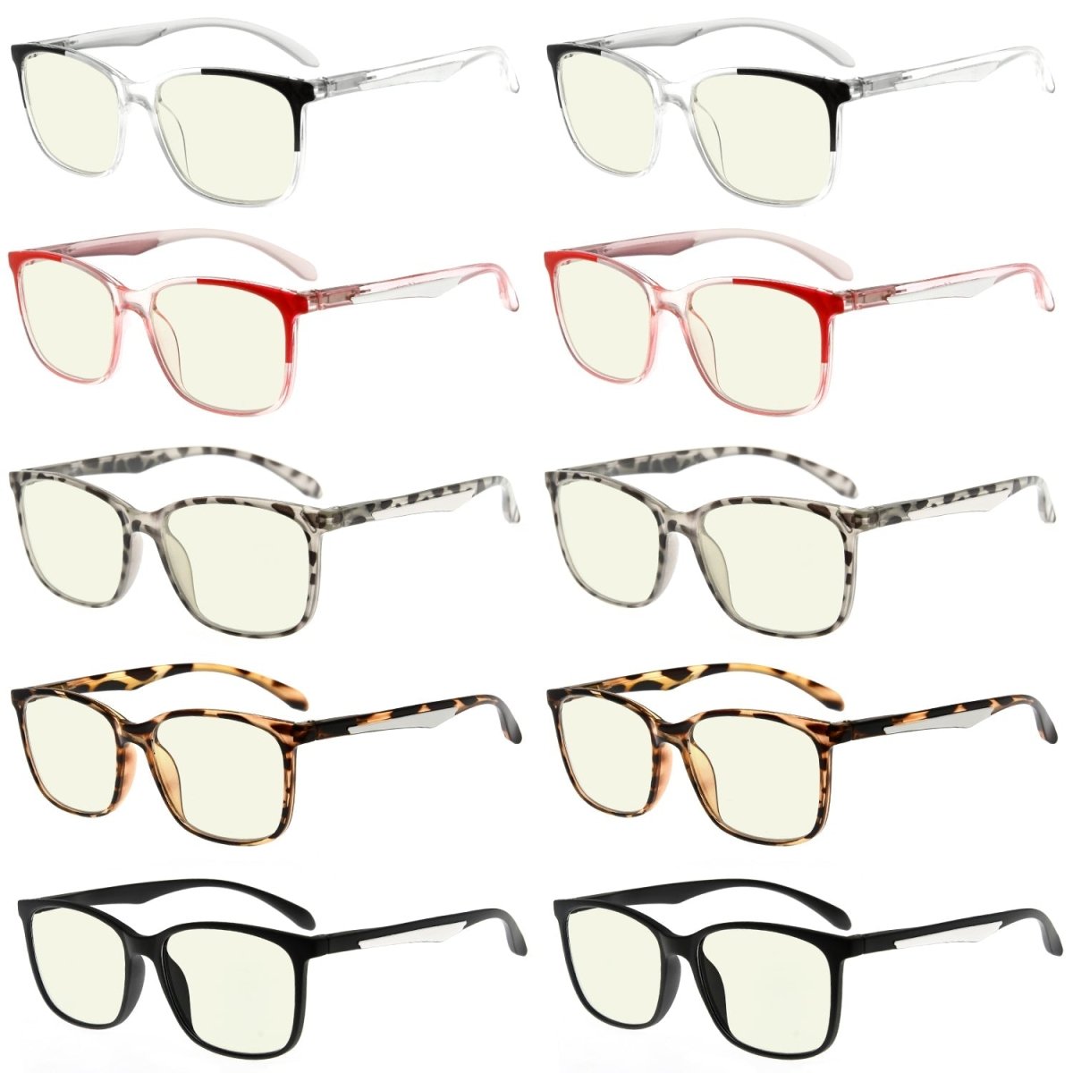 10 Pack Stylish Large Frame Blue Light Filter Reading Glasses UVR9113eyekeeper.com