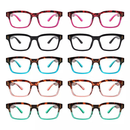 10 Pack Stylish Reading Glasses Two Tone Patterned Arms Readers RT1802eyekeeper.com