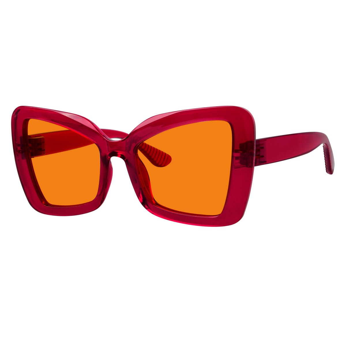 100% Blue Blocking Glasses Cat - eye Orange Lens Metalless Screwless R2315 - B98eyekeeper.com