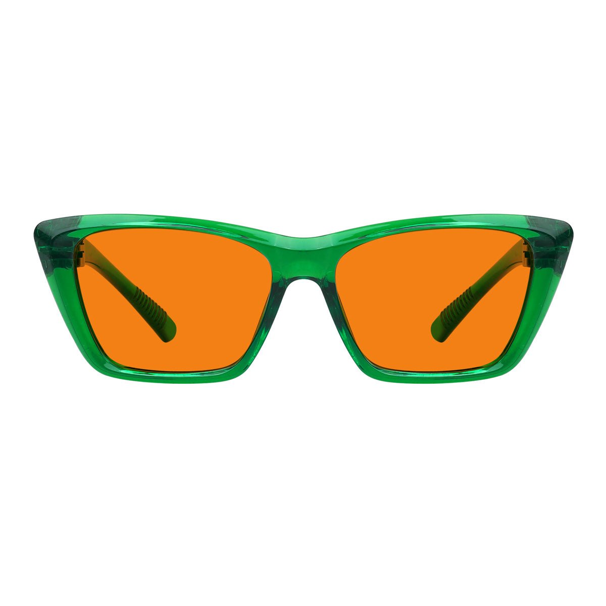 100% Blue Blocking Glasses Orange Lens Cat - eye Metalless Screwless R2514 - B98eyekeeper.com