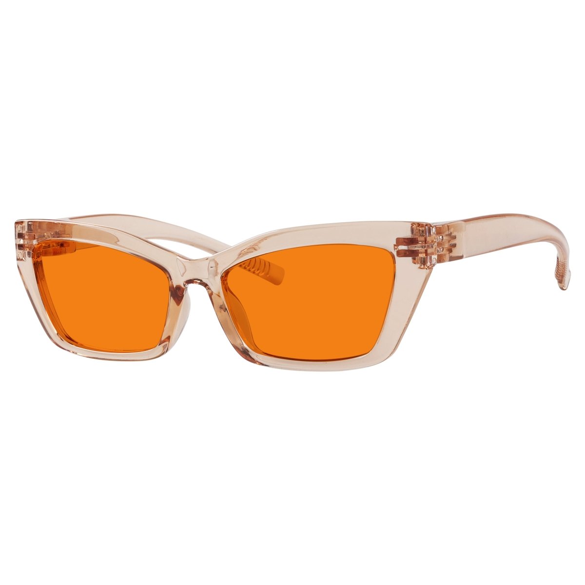 100% Blue Blocking Glasses Orange Lens Cat - eye Metalless Screwless R2516 - B98eyekeeper.com