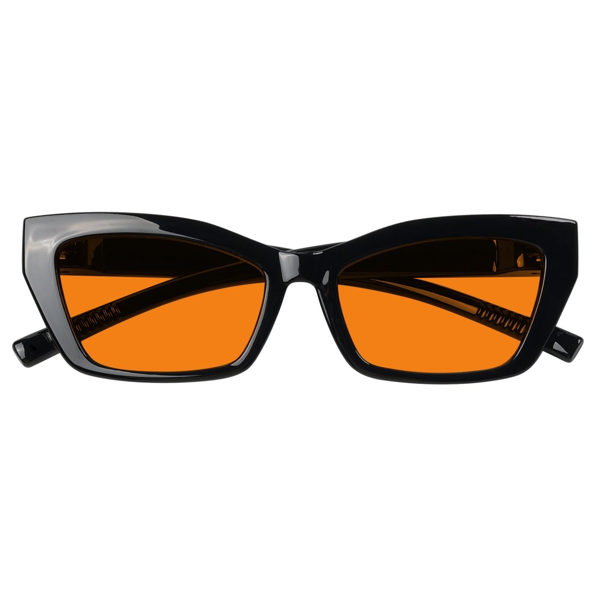 100% Blue Blocking Glasses Orange Lens Cat - eye Metalless Screwless R2516 - B98eyekeeper.com