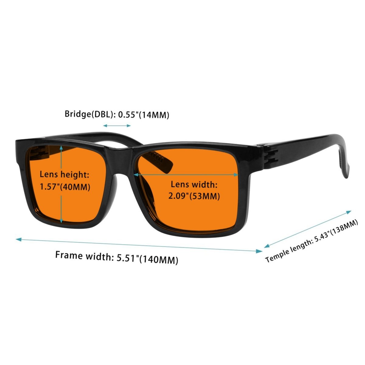 100% Blue Light Blocking Orange Lens Metalless Eyeglasses NR2142 - B98eyekeeper.com