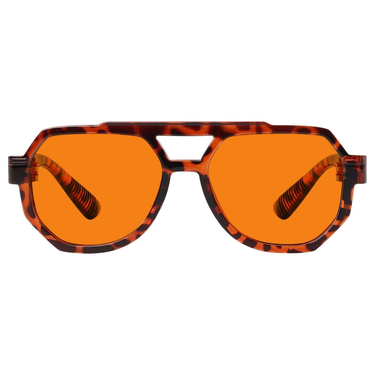 100% Blue Light Blocking Orange Metalless Pilot Glasses NR2309 - B98eyekeeper.com