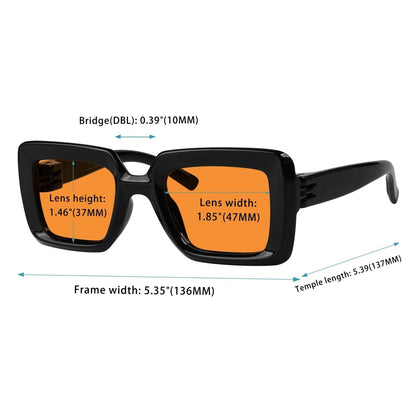 100% Blue Light Blocking Orange Thick Frame Screwless Eyewear NR2101 - B98eyekeeper.com