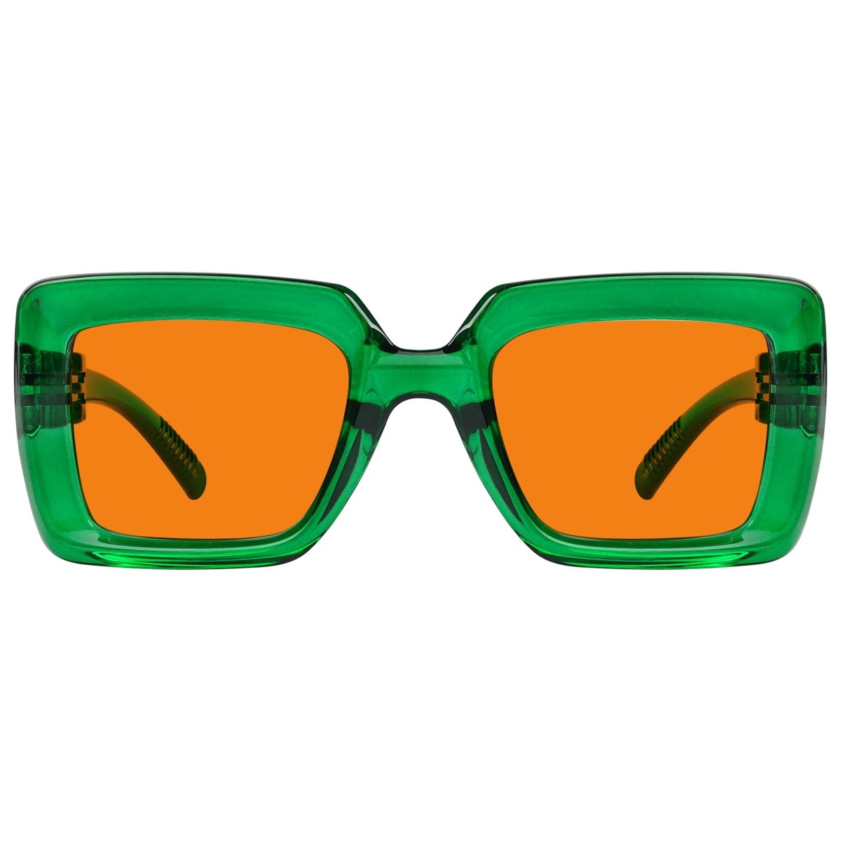 100% Blue Light Blocking Orange Thick Frame Screwless Eyewear NR2101 - B98eyekeeper.com