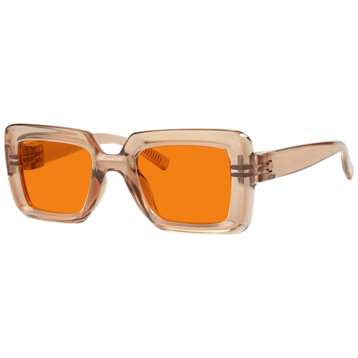 100% Blue Light Blocking Orange Thick Frame Screwless Eyewear NR2101 - B98eyekeeper.com