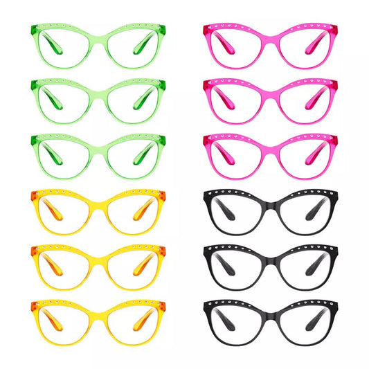 12 Pack Cat - eye Reading Glasses Rhinestone Design Readers R2001eyekeeper.com