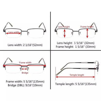 12 Pack Half - rim Metal Reading Glasses with Reading Sunglasses R15014eyekeeper.com