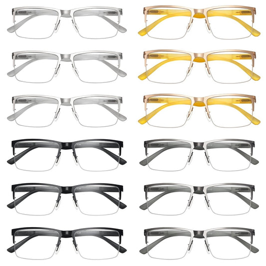 12 Pack Lightweight Metal Fashion Reading Glasses R2201eyekeeper.com