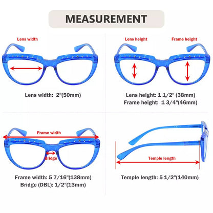 12 Pack Rhinestone Half Moon Design Reading Glasses R2018eyekeeper.com