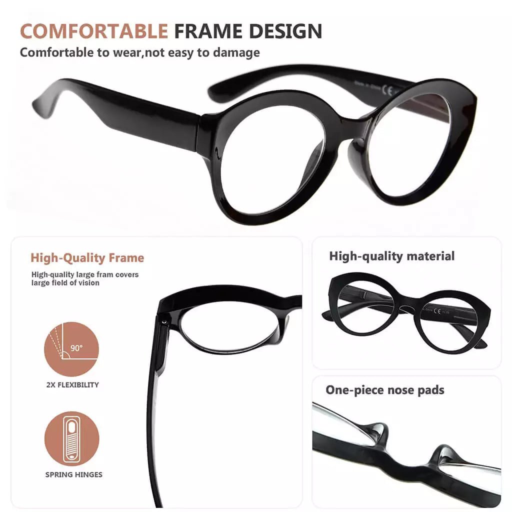 12 Pack Round Reading Glasses Stylish Readers R2004eyekeeper.com