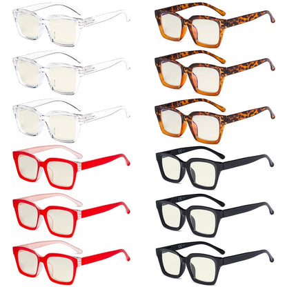 12 Pack Square Blue Light Filter Reading Glasses Computer Readers UVR9106eyekeeper.com