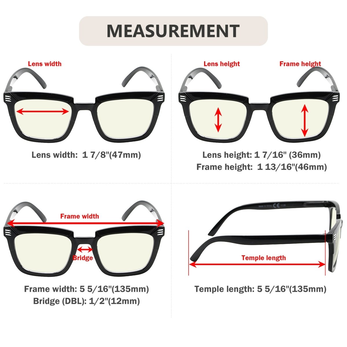 12 Pack Stylish Square Blue Light Filter Reading Glasses UV2109eyekeeper.com