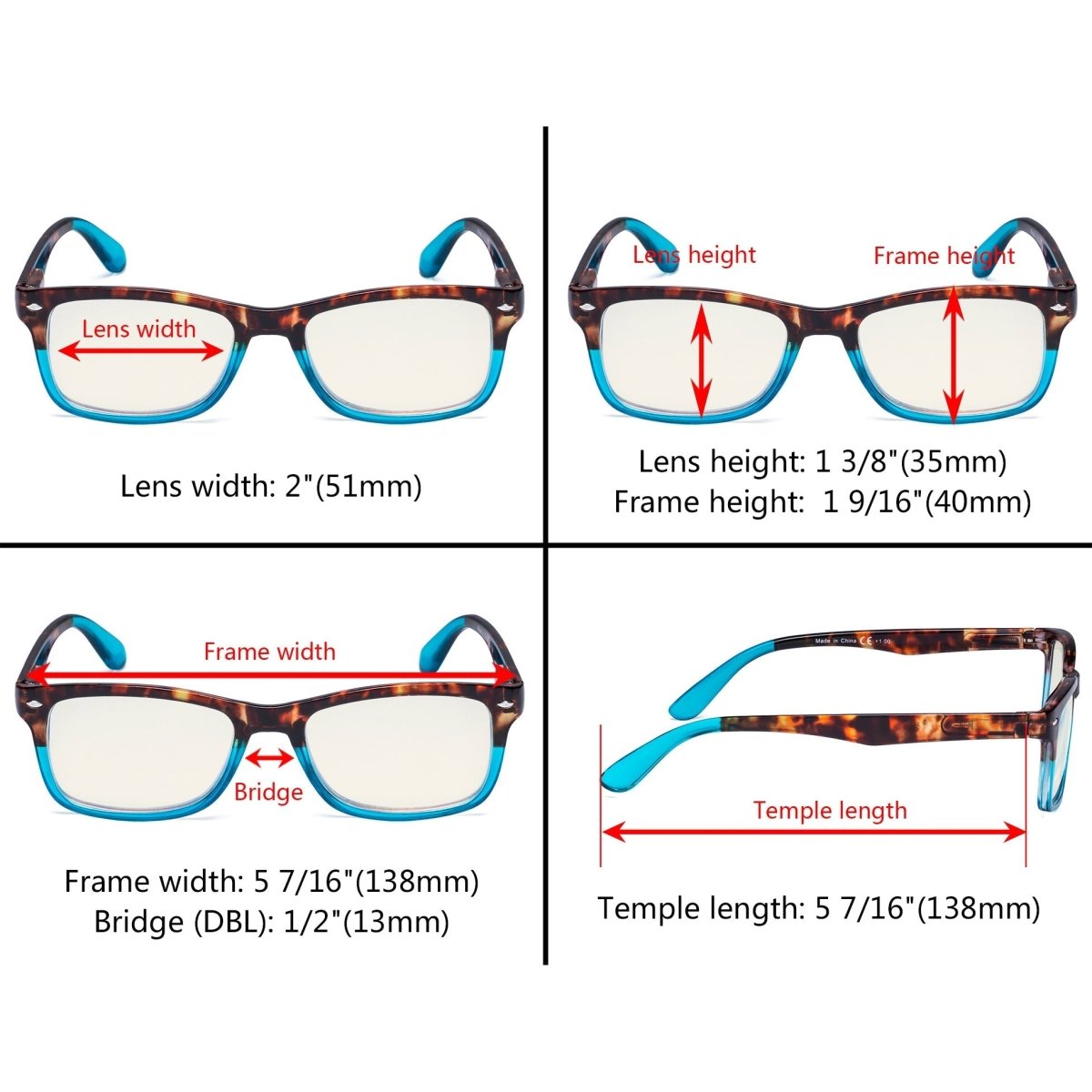 12 Pack Two - toned Tortoise Blue Light Blocking Reading Glasses UVR075Deyekeeper.com