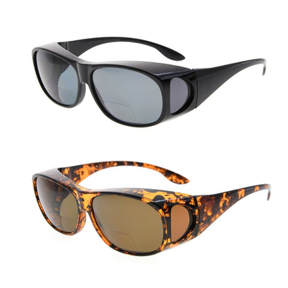 2 Pack Fashion Fitover Polarized Bifocal Reading Sunglasses S029PGSGeyekeeper.com