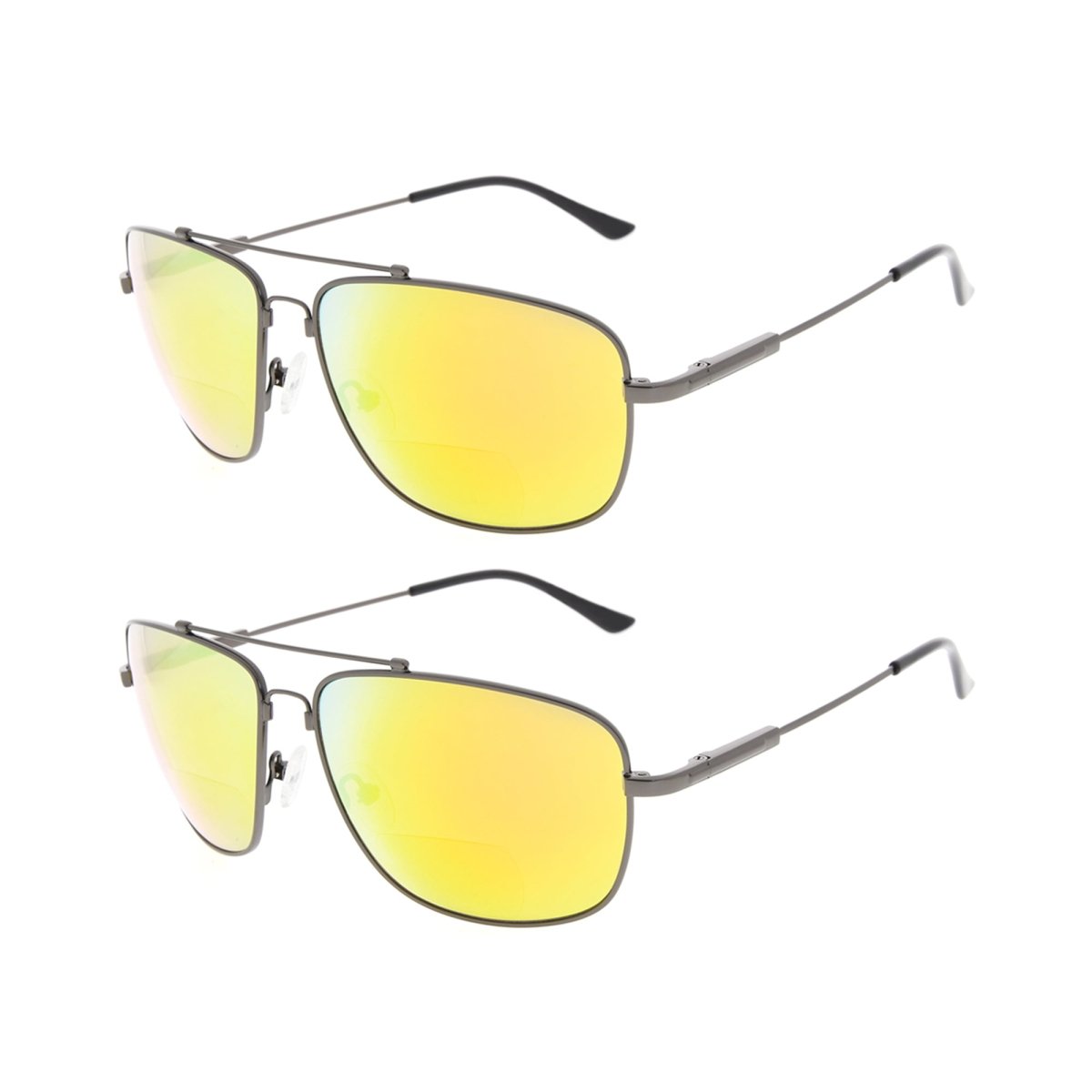 2 Pack Full Rim Bifocal Reading Sunglasses Readers SG1801eyekeeper.com