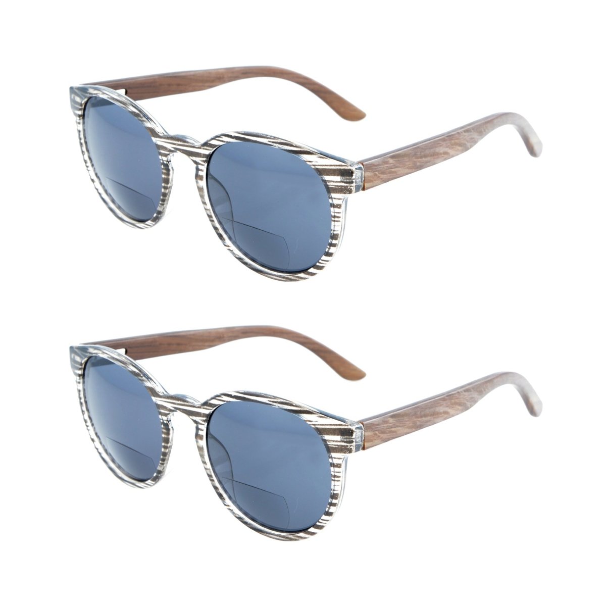 2 Pack Stylish Round Bifocal Reading Sunglasses S009 - Beyekeeper.com