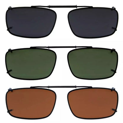 3 Pack Clip on Polarized Sunglasses C61(54MMx34MM)eyekeeper.com