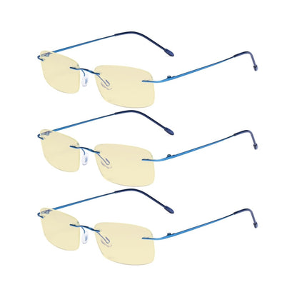 3 Pack Rimless Blue Light Blocking Reading Glasses TMWK8