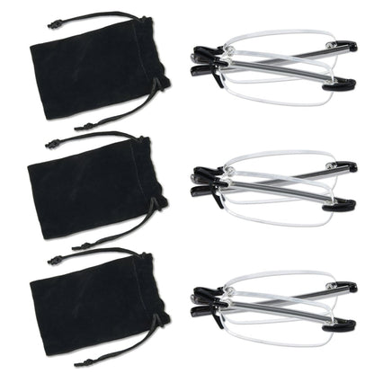 3 Pack Rimless Reading Glasses Foldable Readers R15081eyekeeper.com