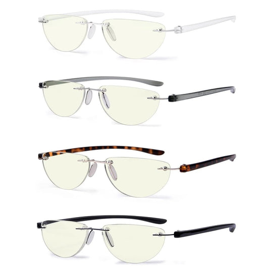4 Pack Blue Light Reading Glasses Half Moon Style UVR2202eyekeeper.com