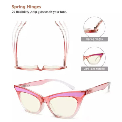 4 Pack Cat - eye Blue Light Filter Reading Glasses UV2132eyekeeper.com