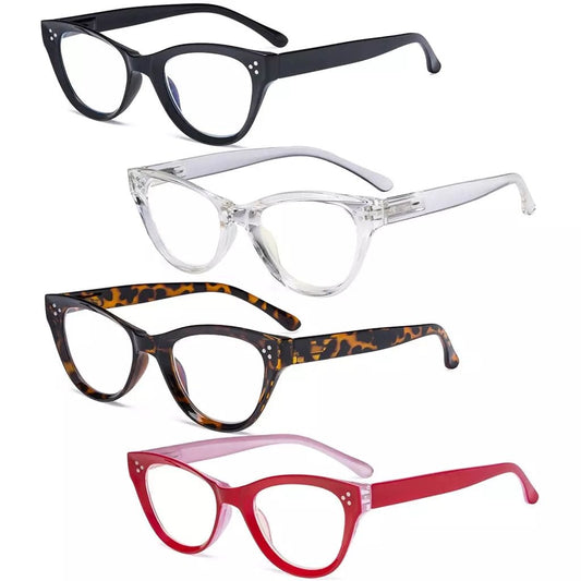 4 Pack Cat - eye Reading Glasses Thicker Frame Readers R9108eyekeeper.com