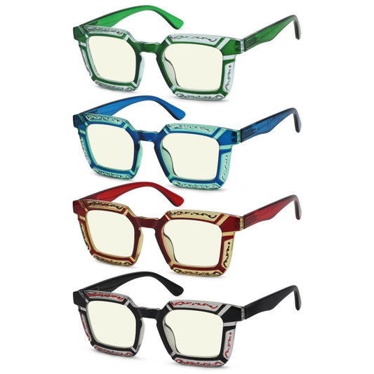 4 Pack Colourful Blue Light Filter Reading Glasses UV2106eyekeeper.com