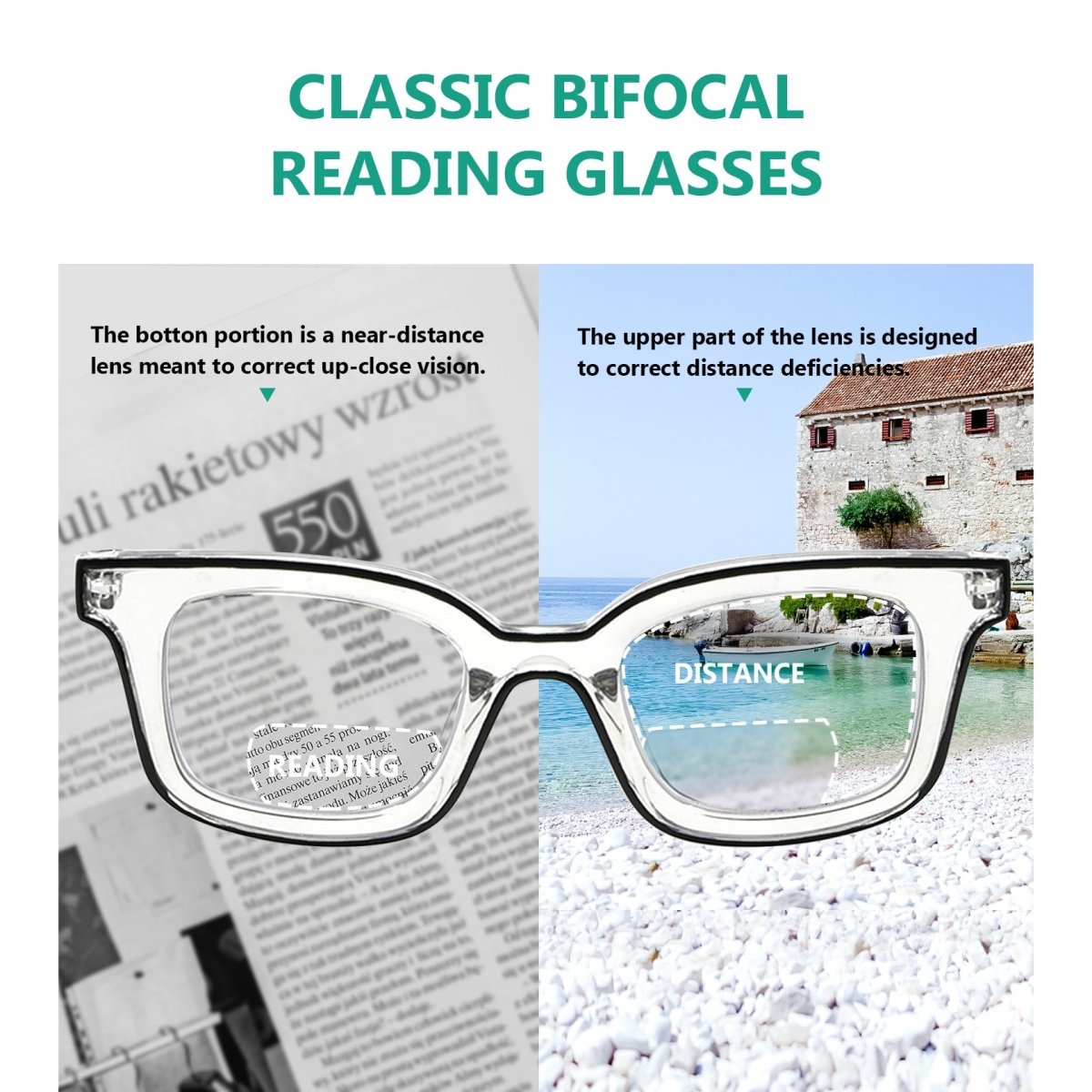 4 Pack Double Color Frame Bifocal Reading Glasses BR2105eyekeeper.com