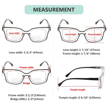 4 Pack Double Color Frame Bifocal Reading Glasses BR2105eyekeeper.com