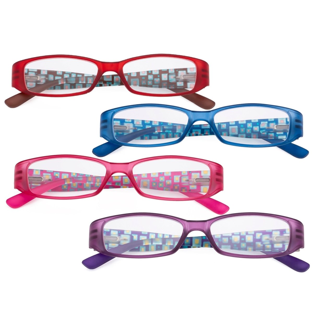 4 Pack Fashion Crystals Pattern Arms Reading Glasses R081Xeyekeeper.com