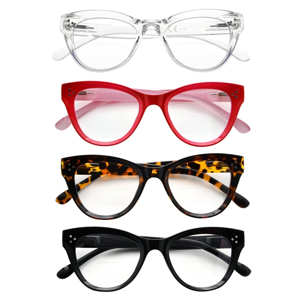 4 Pack Fashionable Thicker Frame Bifocal Reading Glasses BR9108eyekeeper.com