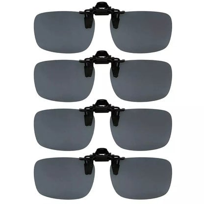 4 Pack Flip up Clip on Sunglasses Polarized JQ3 (60MMx43MM)eyekeeper.com