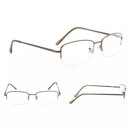 4 Pack Half - rim Metal Reading Glasses Include Sunglasses 3 - R15015eyekeeper.com