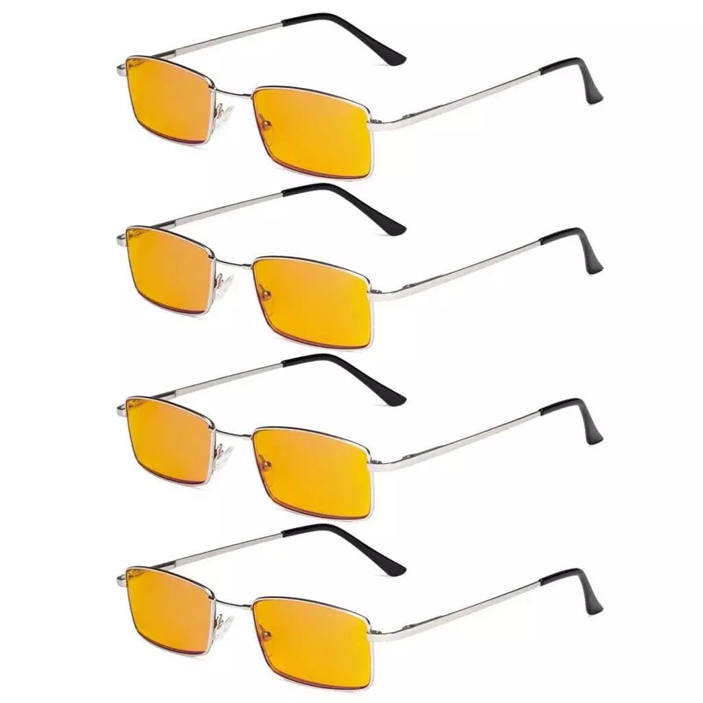 4 Pack Metal Rectangle Blue Light Blocking Readers DS1709eyekeeper.com